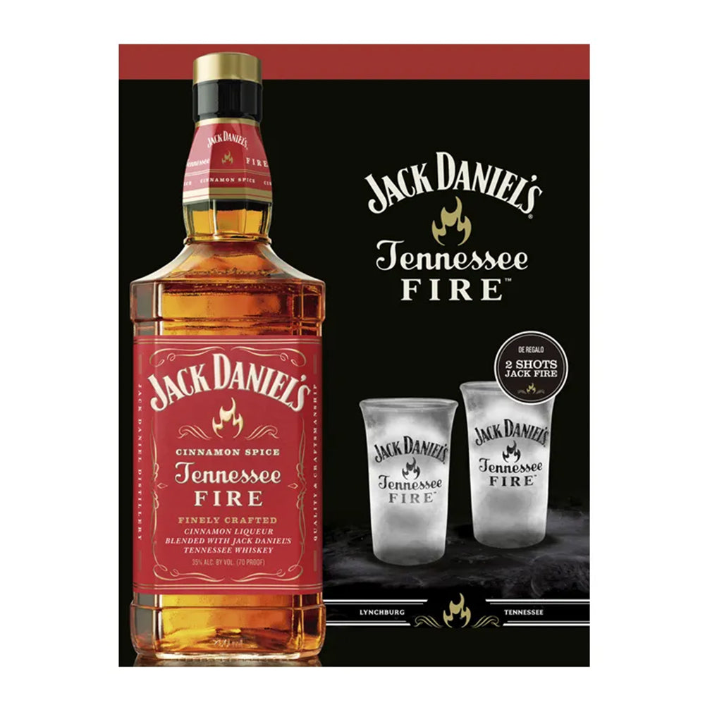 Whiskey Jack Daniel&#39;s Tennessee Fire 35º 750cc + 2 Shots