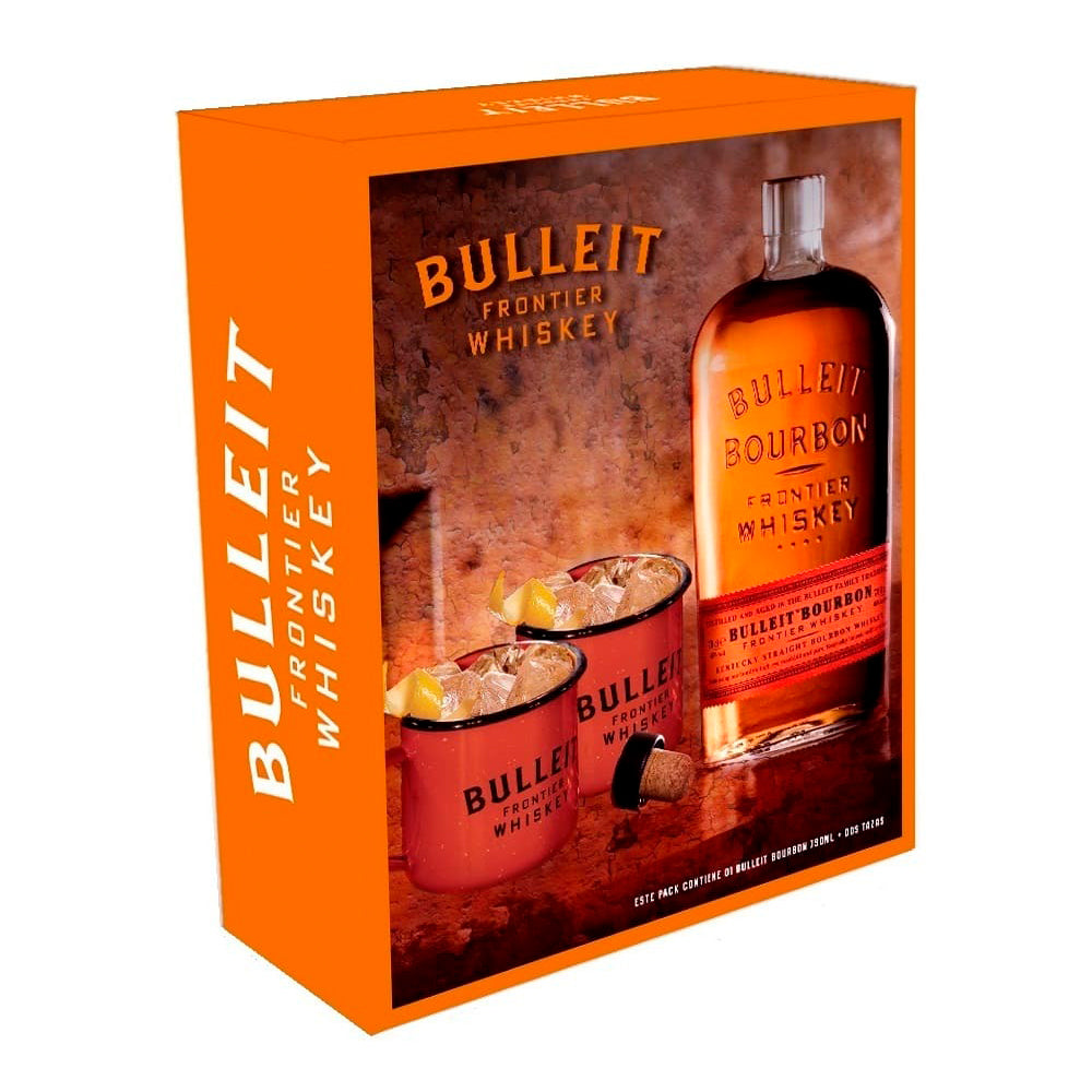 Pack Whiskey Bulleit 45° 750cc + 2 Tazas