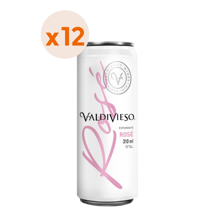 12x Espumante Valdivieso Rosé Lata 310cc