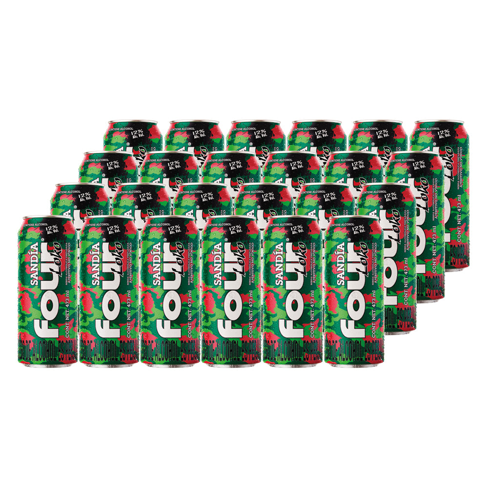 24x Bebida Ready To Drink Four Loko Sandía 12° 473cc