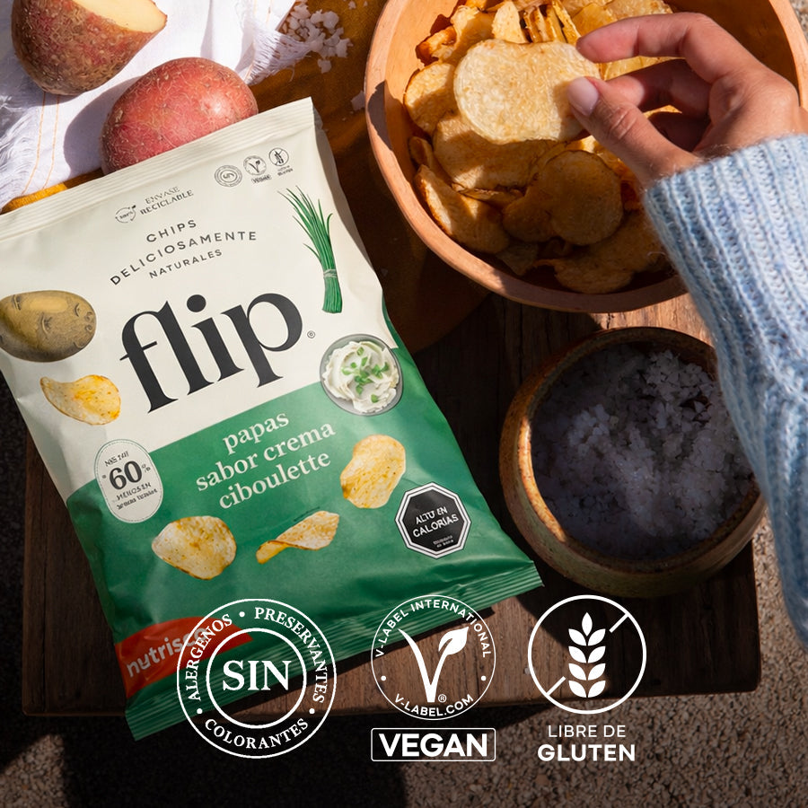 Chips Flip Papas Sabor Crema Ciboulette 140g