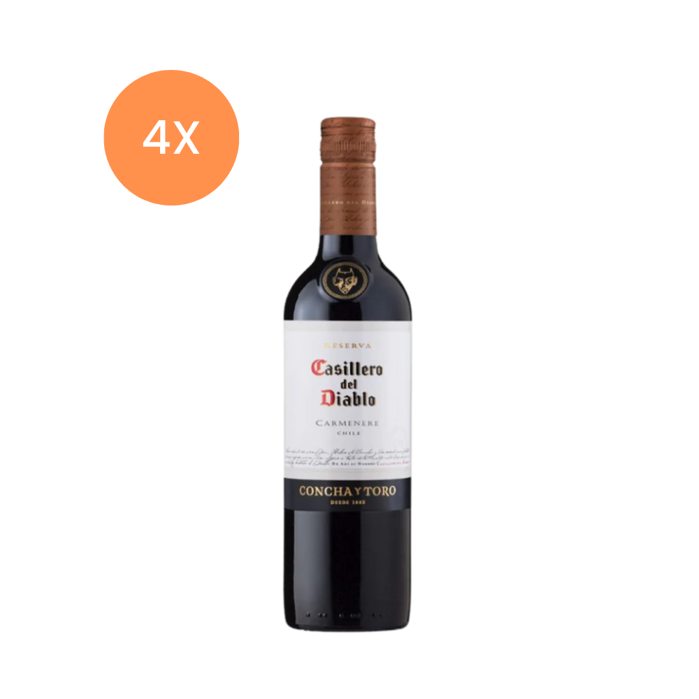 4x Casillero Del Diablo Reserva Carmenere 13,5° 375cc