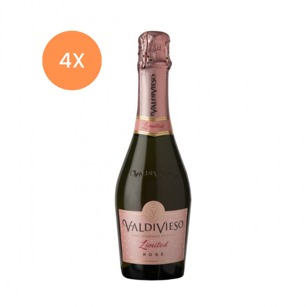 4x Espumante Valdivieso Limited Brut Rosé 375 cc