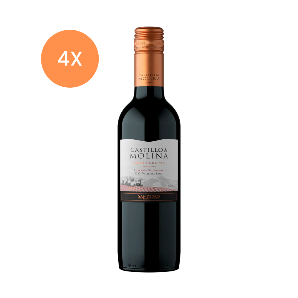 4x Vino Castillo de Molina Gran Reserva Cabernet Sauvignon 14° 375cc