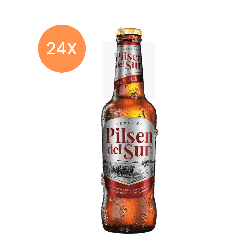 24x Cerveza Pilsen del Sur 4.4° Botellín 300cc