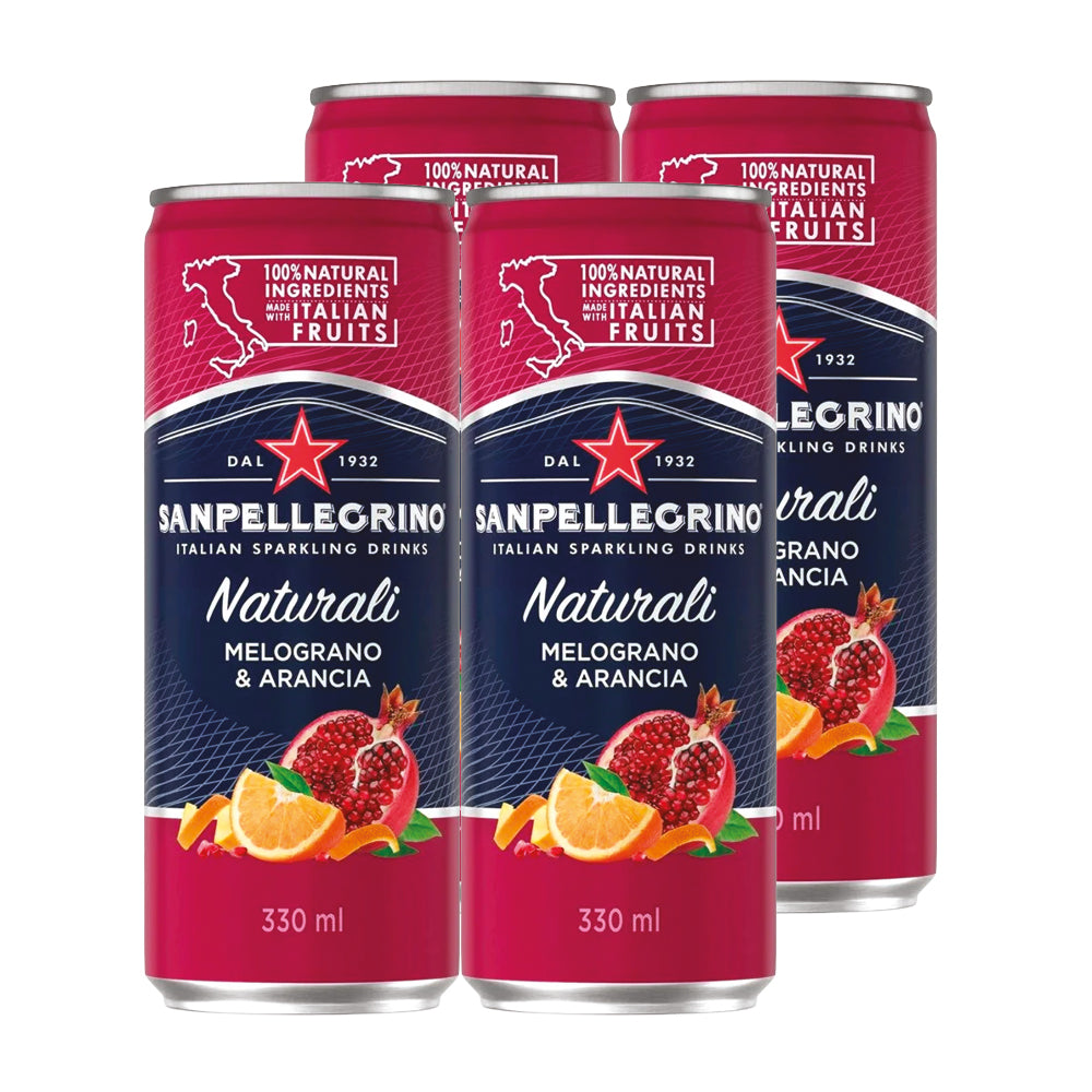 4x Agua Saborizada San Pellegrino Melograno Aranciata 330cc