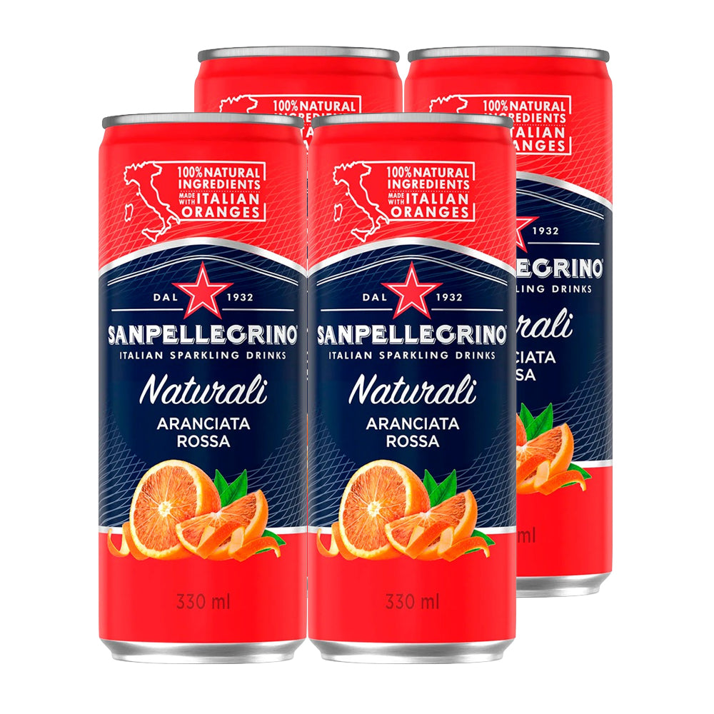 4x Agua San Pellegrino Aranciata Rossa Lata 330cc