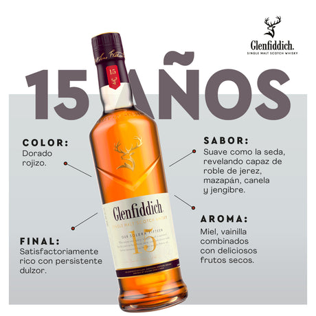 Whisky Glenfiddich 15 años Single Malt 750cc