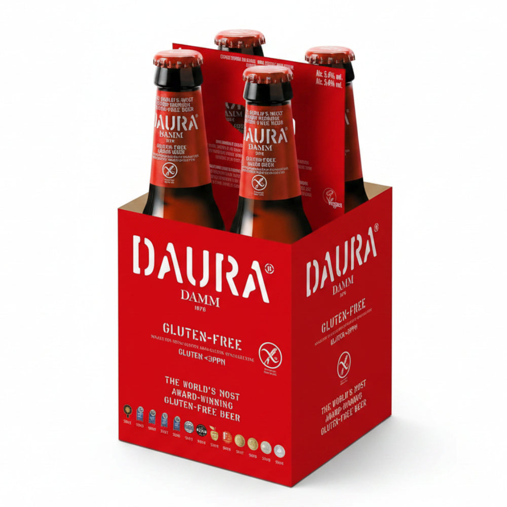 4x Cerveza Damm Daura Lager Sin Gluten 4.6° 330cc