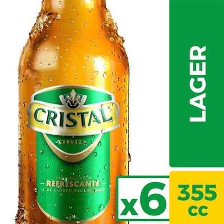 6x Cerveza Cristal Botellín 355cc