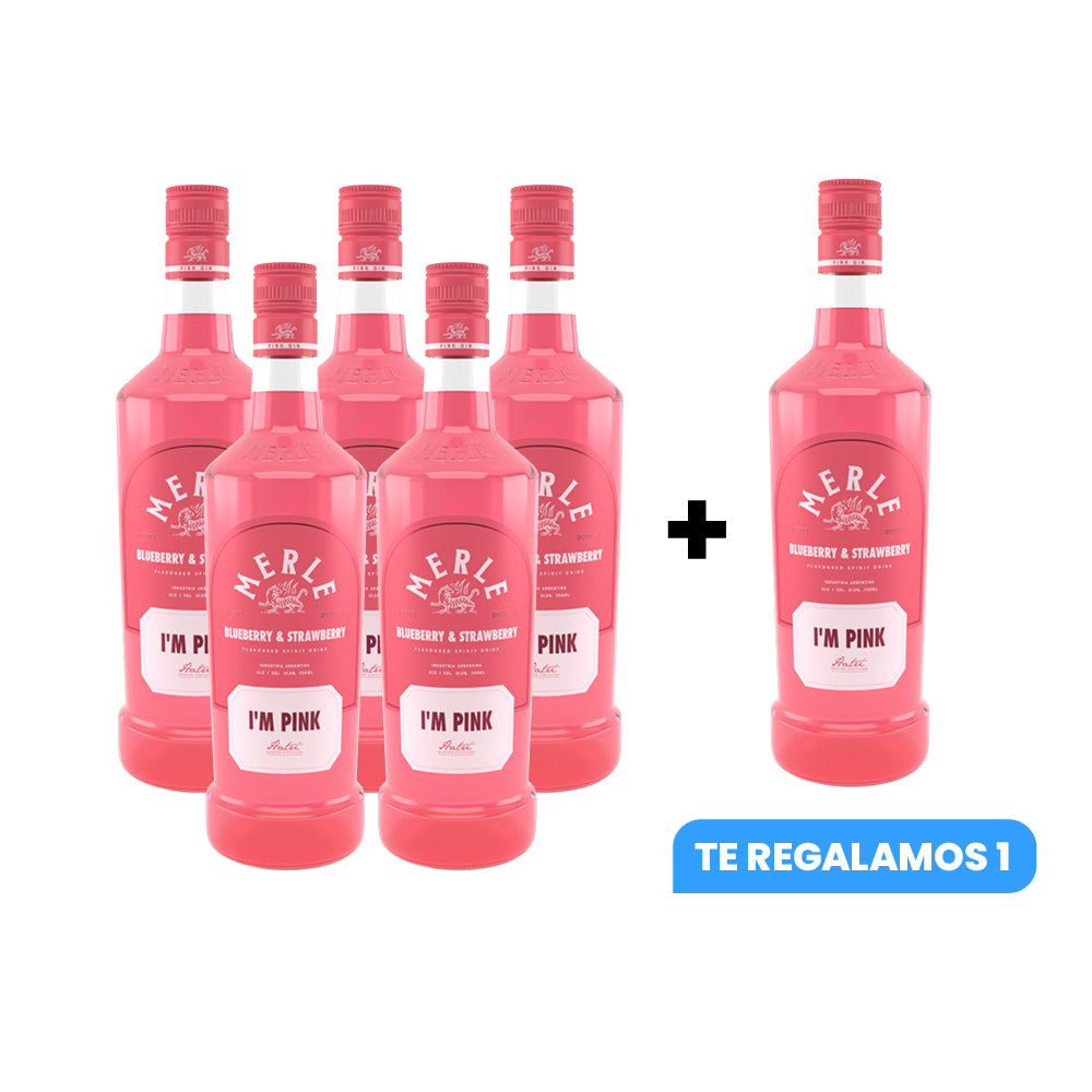6x Gin Merle I'M Pink 37,5° 750cc