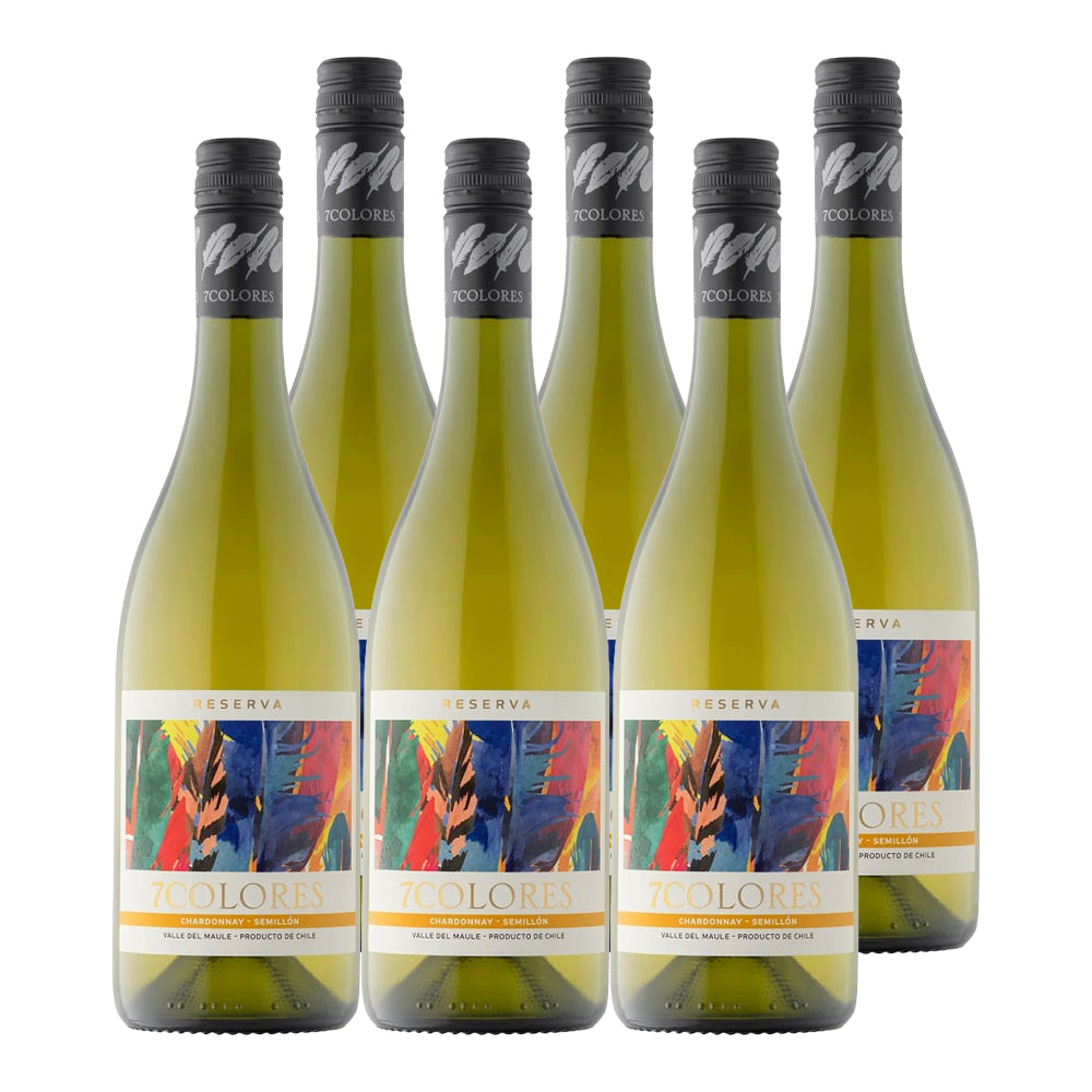 6x Vino 7 Colores Reserva Chardonnay - Semillón 750cc