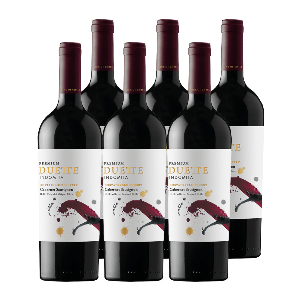 6x Vino Indómita Duette Premium Cepas 750cc