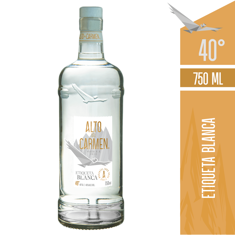 Pisco Alto del Carmen Etiqueta Blanca 40° 750cc