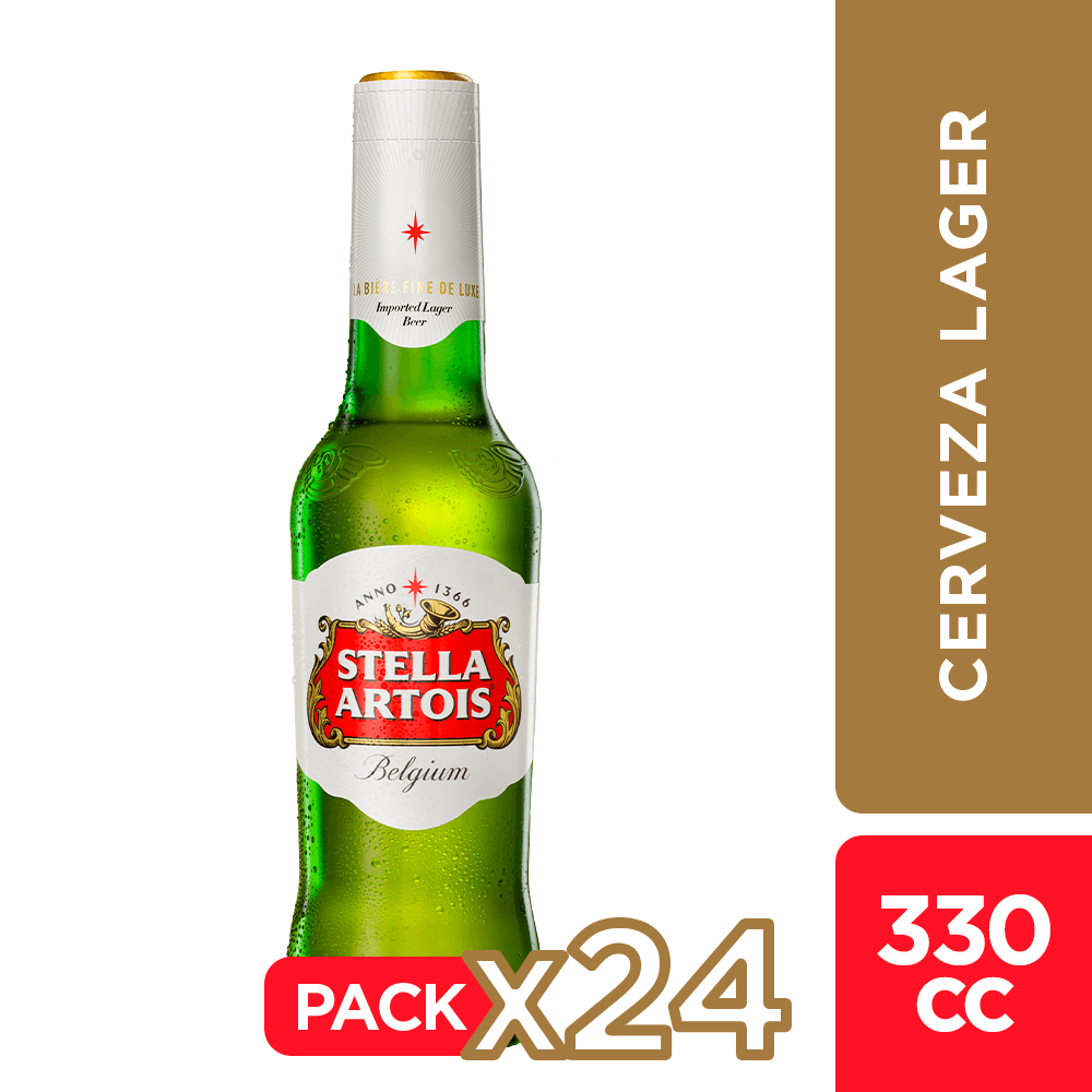 24x Cerveza Stella Artois Botellín 330cc