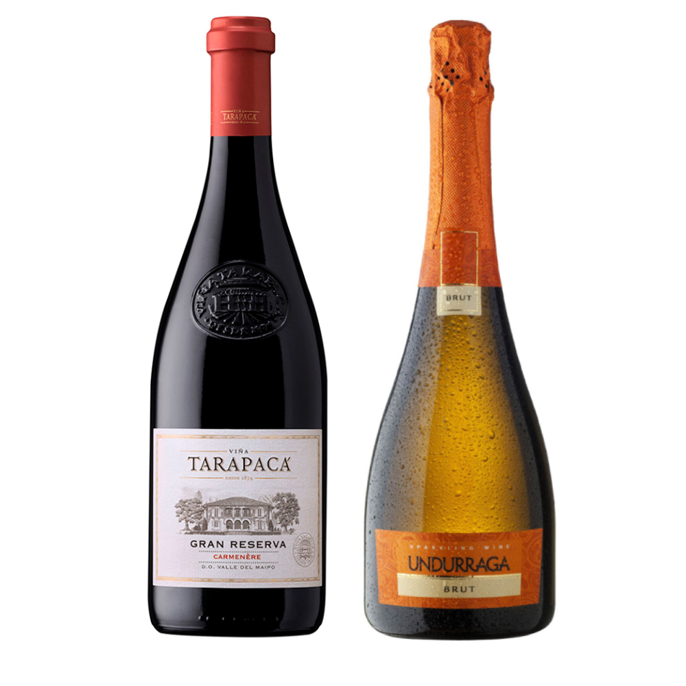 Vino Tarapacá Gran Reserva Carmenere + Espumante Undurraga Brut Tost