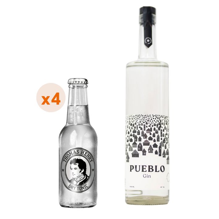 Pack Gin Pueblo 40° 750cc + 4x Thomas Henry Dry Tonic 200cc