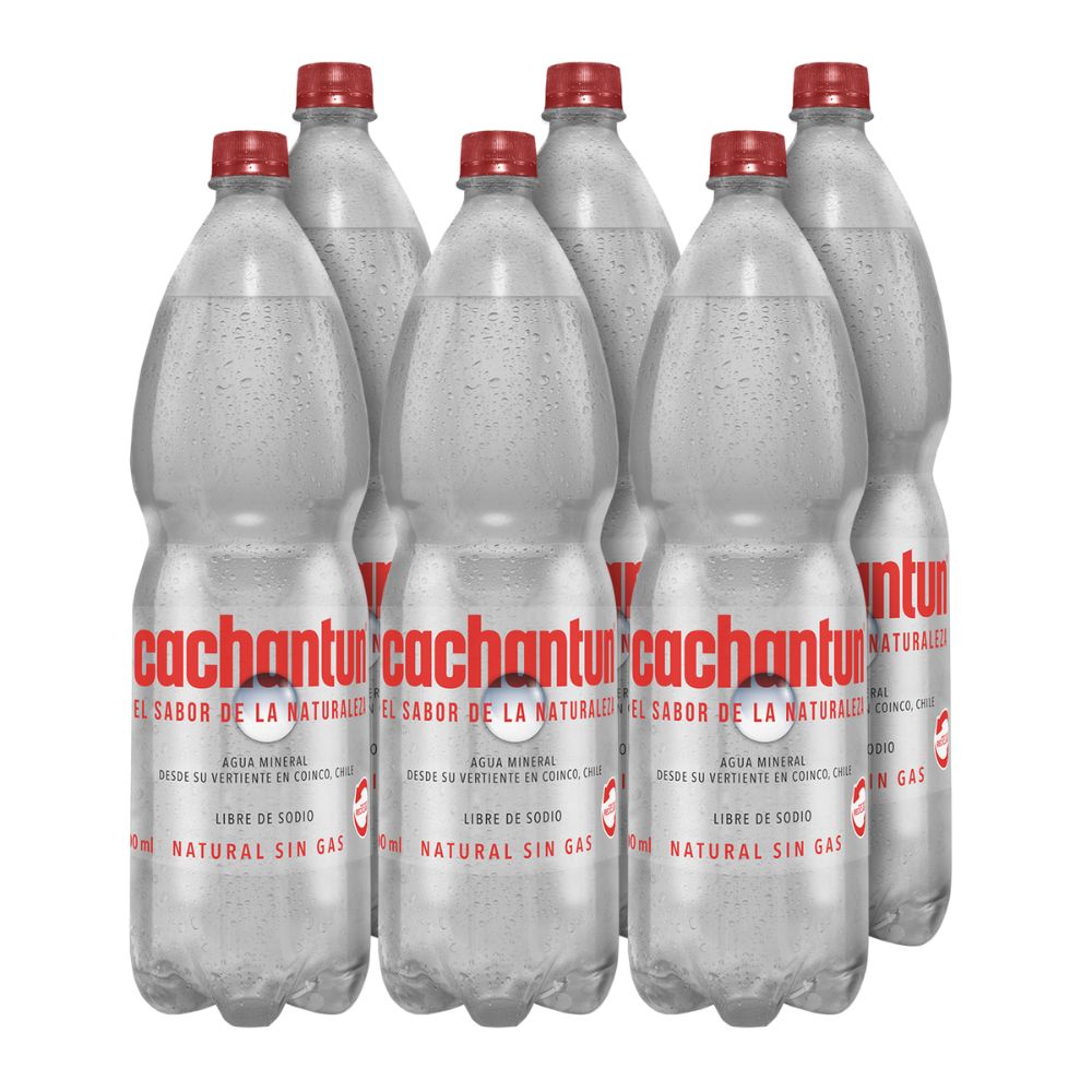 6x Agua Mineral Cachantun Sin Gas 1600cc