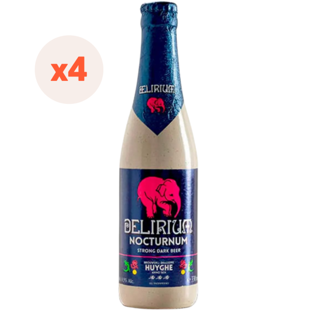 4x Cerveza Delirium Nocturnum Botellin 8,5° 330cc