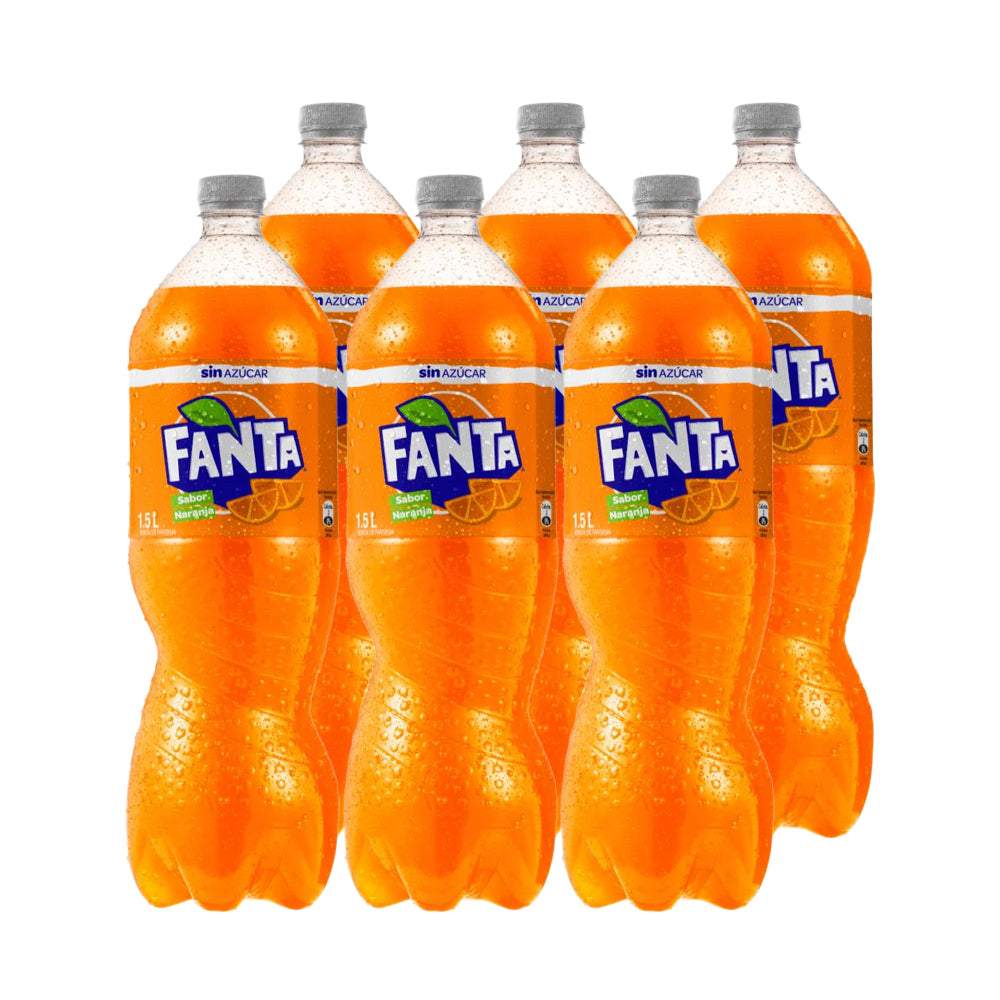 6x Bebida Fanta Sin Azúcar 1500cc