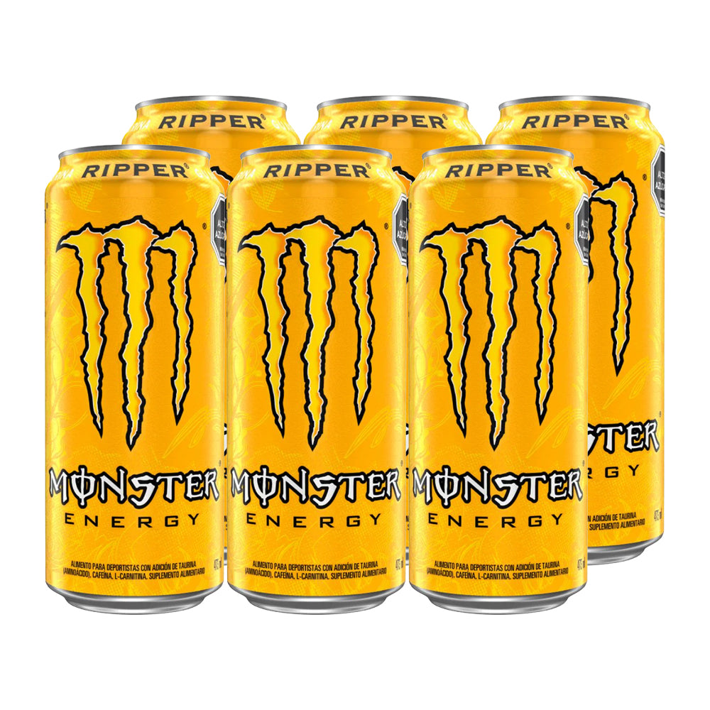 6x Bebida Energética Monster Energy Ripper 473cc