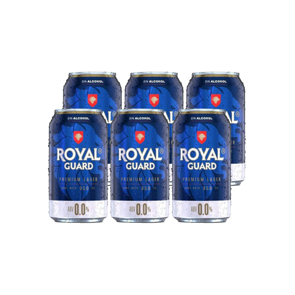 6x Cerveza Royal Guard Sin Alcohol Lata 350cc