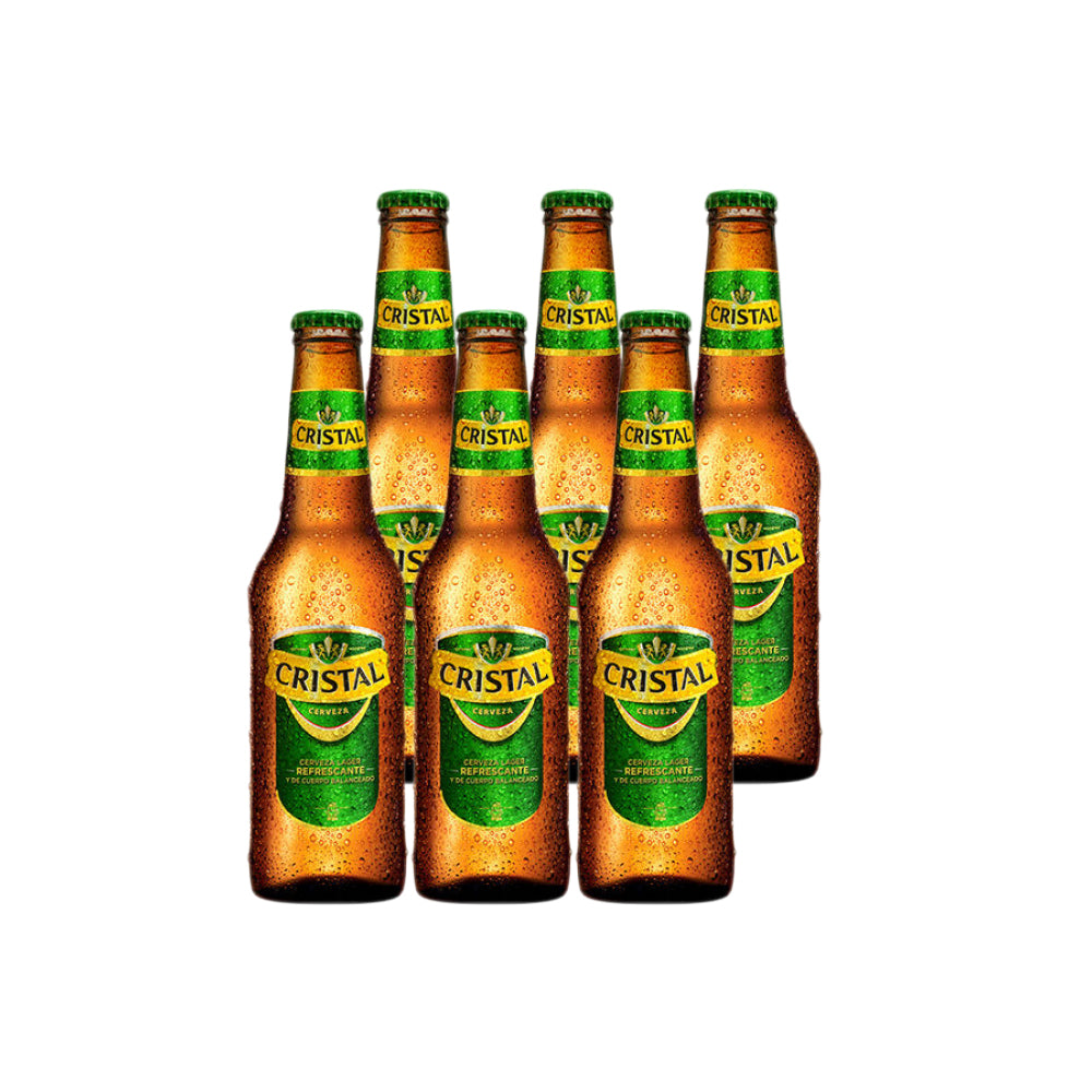 6x Cerveza Cristal Botellín 355cc