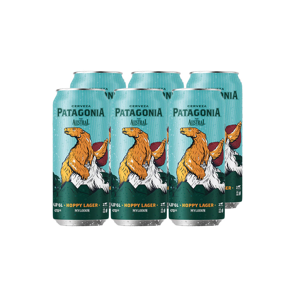 6x Cerveza Austral Patagonia Hoppy Lager Lata 470cc