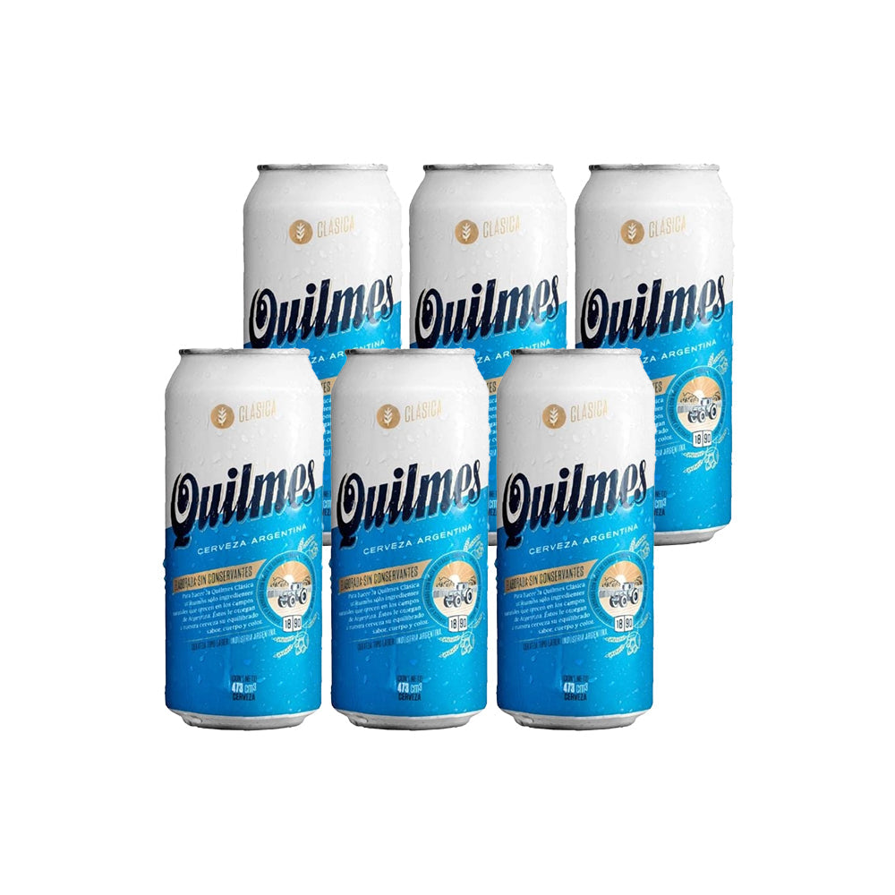 6x Cervezas Quilmes Clásica 4.9° Lata 473cc