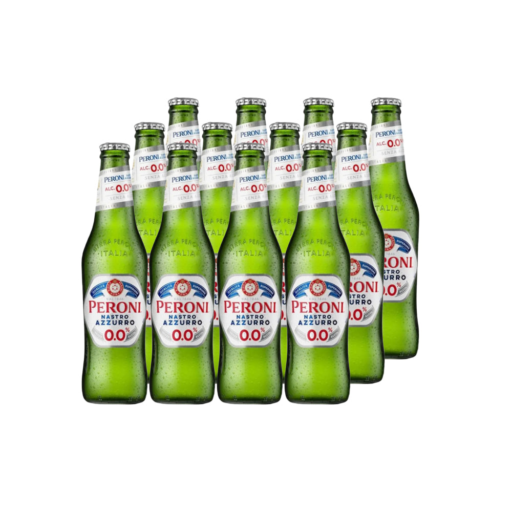 12x Cervezas Peroni Nastro Azzurro Sin Alcohol Botellín 330cc