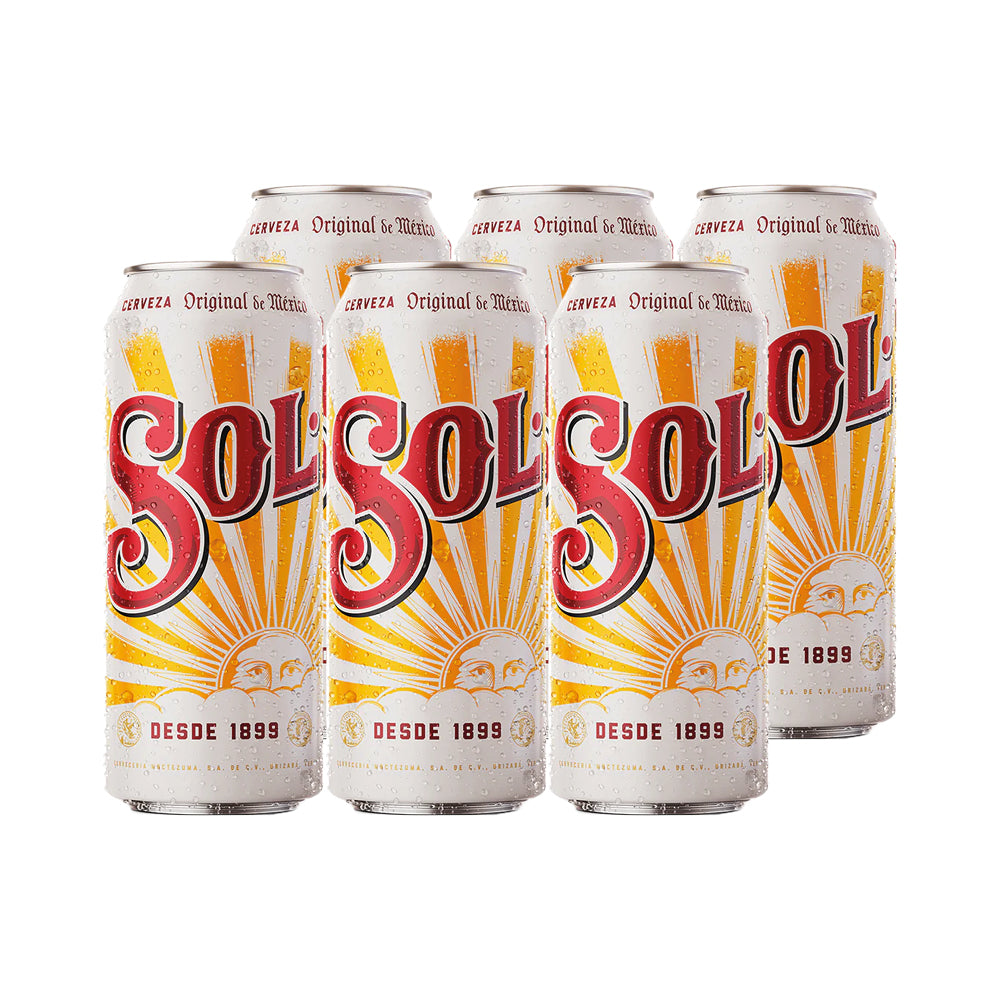 6x Cervezas Sol Lata 470cc