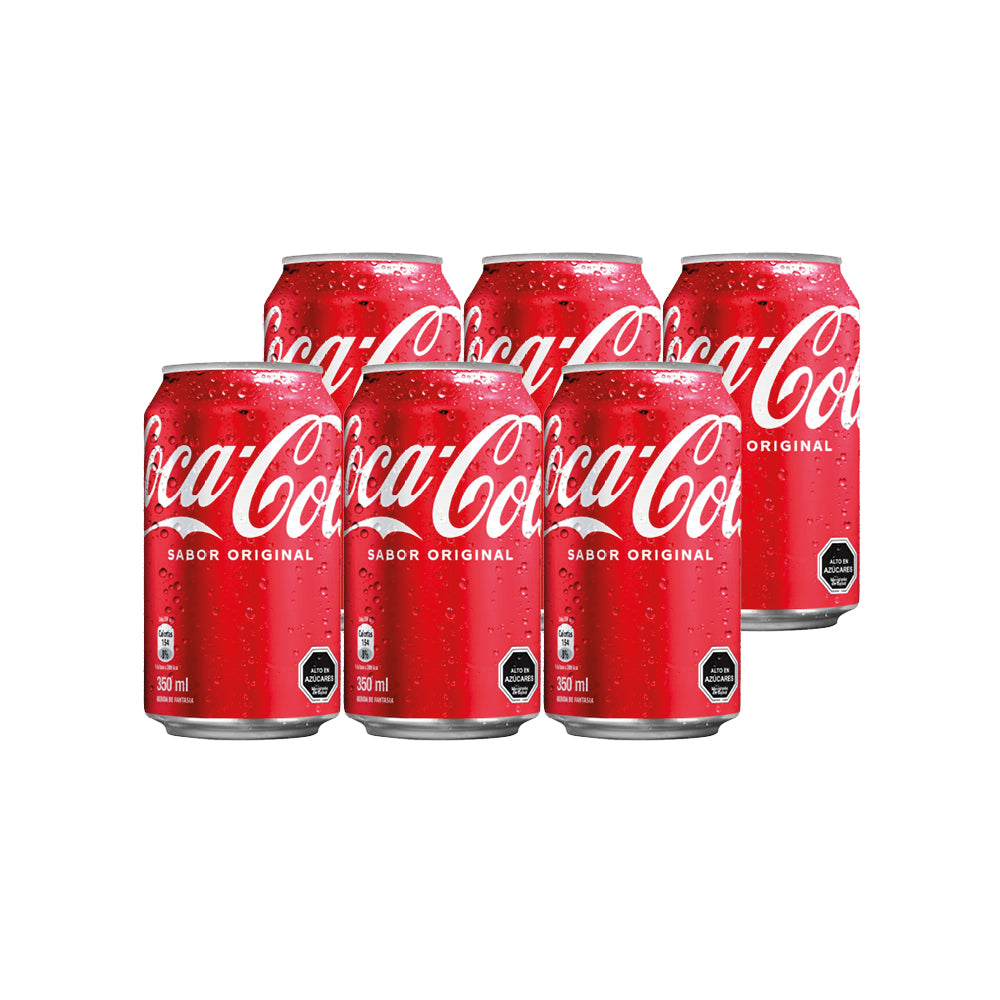 6x Bebida Coca-Cola Original Lata 350cc