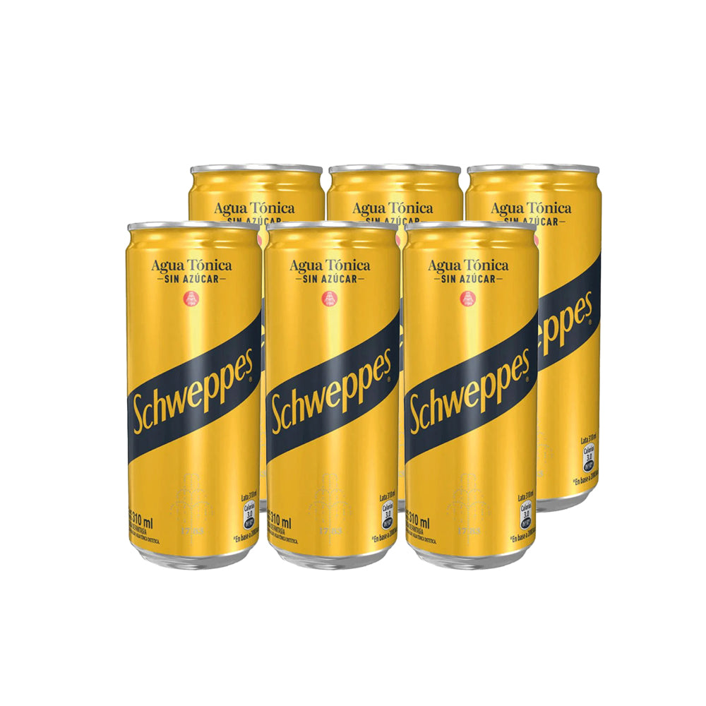 6x Agua Tónica Schweppes Sin Azúcar 310cc