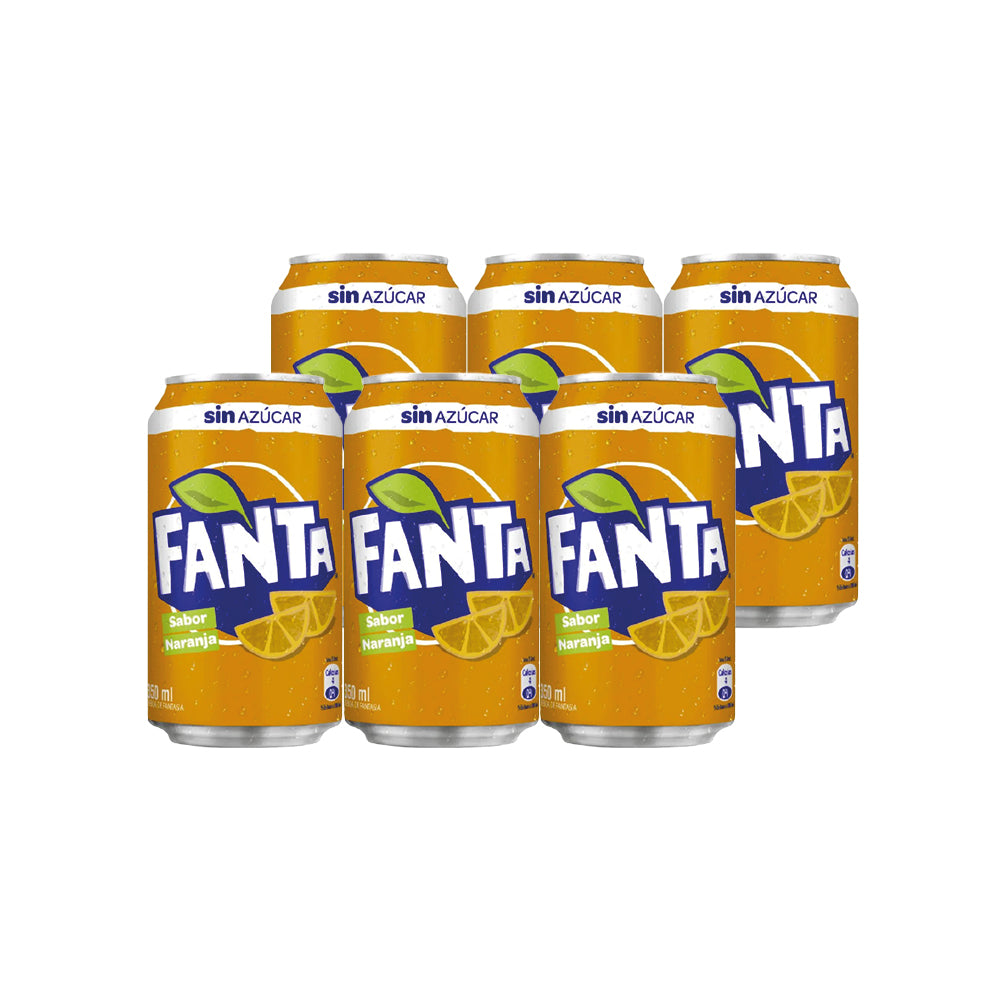 6x Bebida Fanta Sin Azúcar Lata 350cc