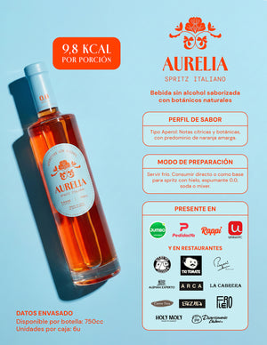 Licor Aperitivo Sin Alcohol Aurelia Spritz Italiano 750cc