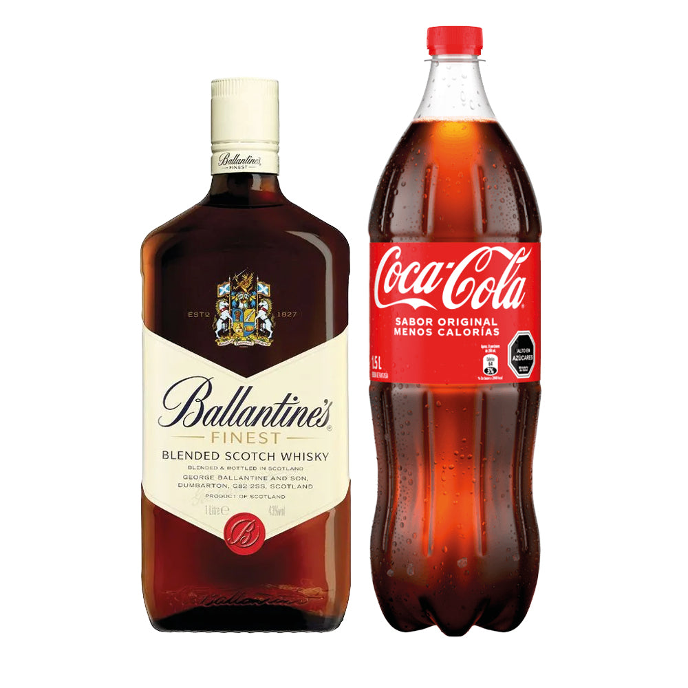 Pack Whiscola XL: Ballantines Finest 1000cc + Bebida Coca-Cola Variedades 1500cc