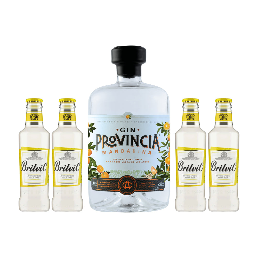 Pack Gin Provincia Mandarina 40° 700cc + 4 Britvic Tonic 200cc