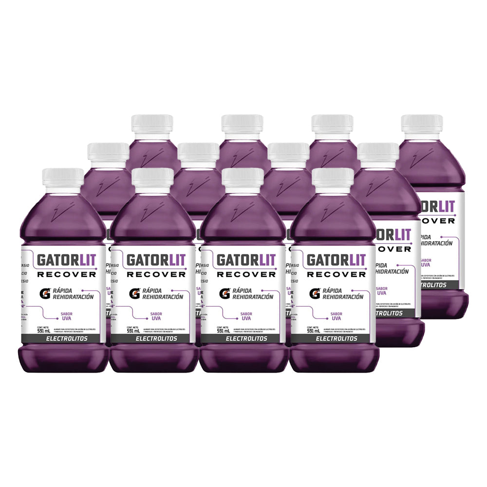 12x Bebida Suero Gatorlit Uva 591cc