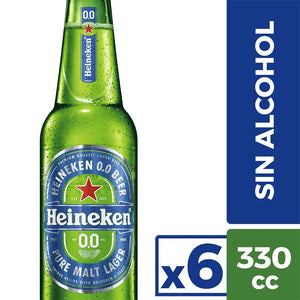 6x Cerveza Heineken Sin Alcohol Botellín 330cc