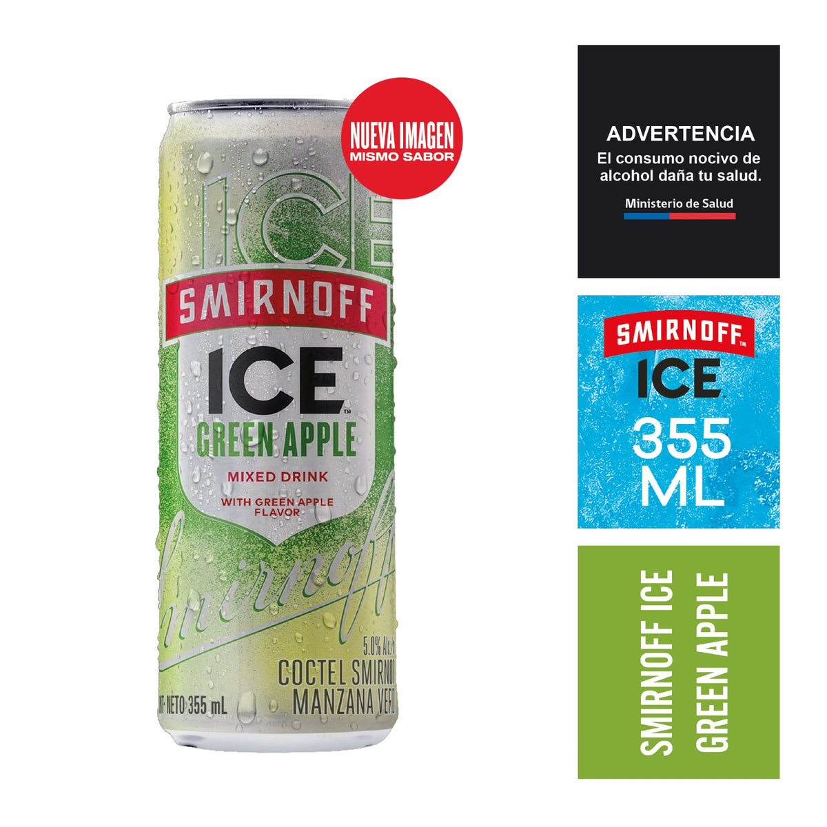 Vodka Smirnoff Ice Green Apple 355cc