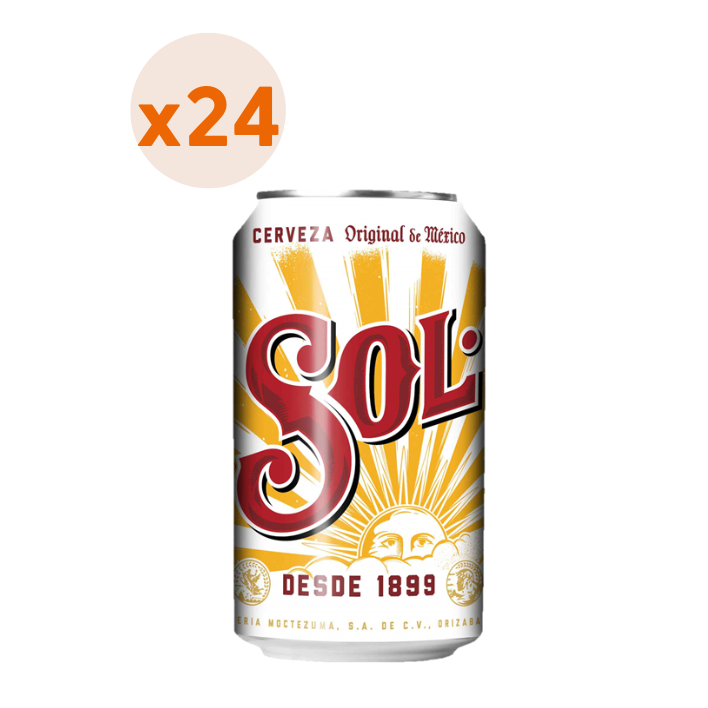 24x Cervezas Sol Lata 4.5° 350cc