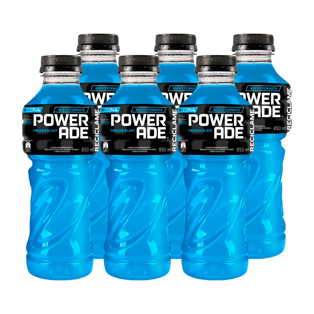 6x Bebida Isotónica Powerade Frozen Blast 850cc