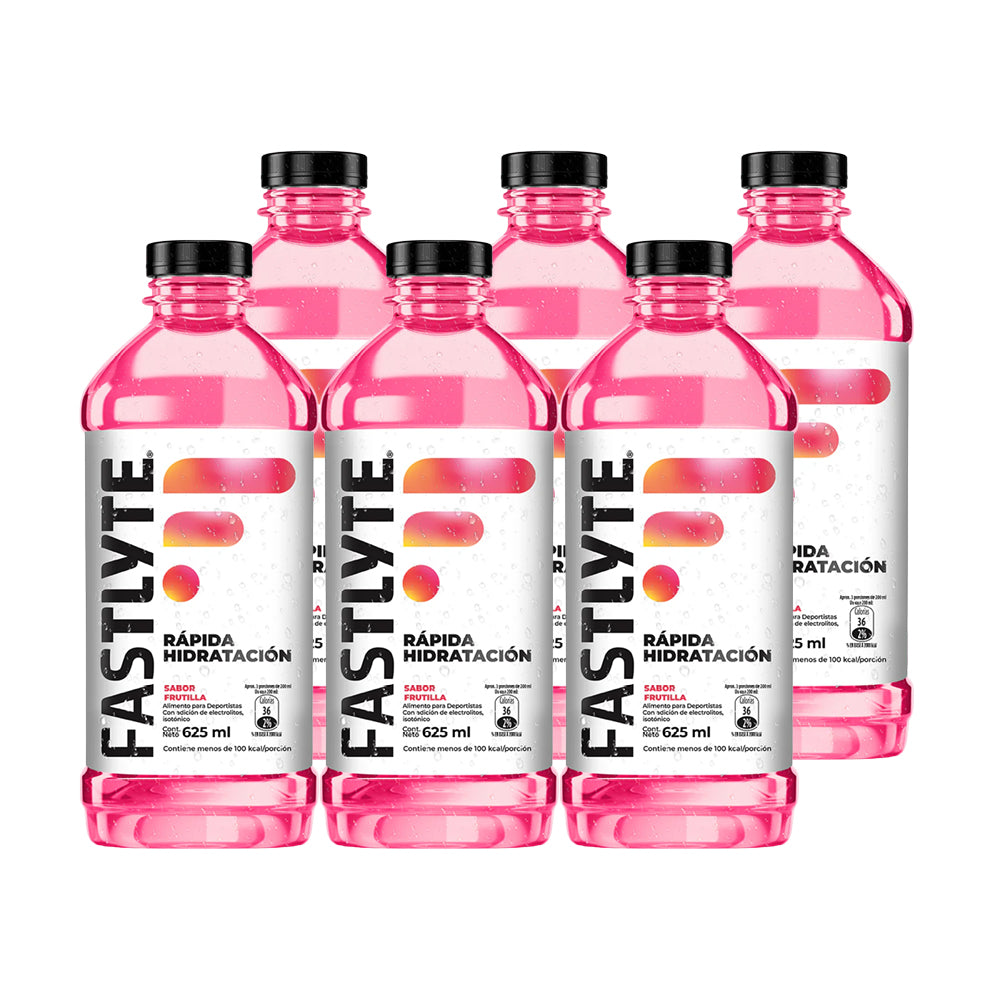 6x Bebida Isotónica Fastlyte Frutilla 625cc