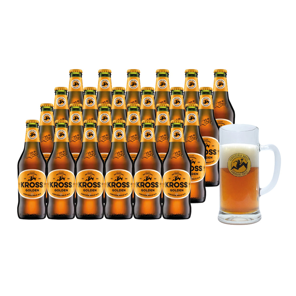 24x Cerveza Kross Golden Botella 330cc + Schopero Kross de regalo