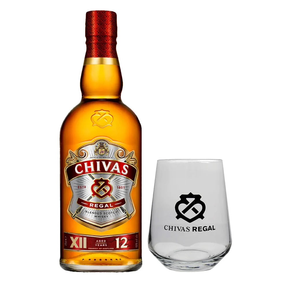 Whisky Chivas Regal 12 Años 40º 750cc + Vaso de Regalo