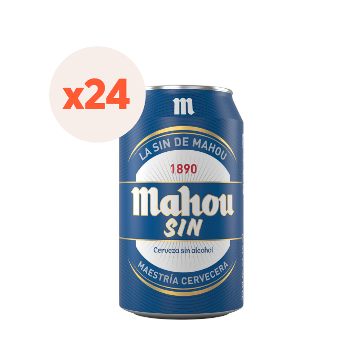 24x Cerveza Mahou Sin Alcohol Lata 330cc [EXP:29/09/2026]