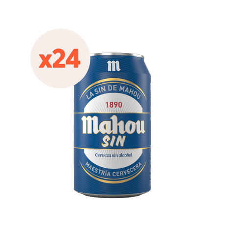 24x Cerveza Mahou Sin Alcohol Lata 330cc [EXP:29/09/2026]