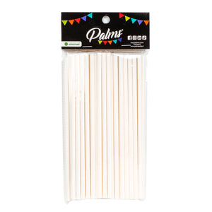 Bombilla Papel Blanco 50 Unidades Palms
