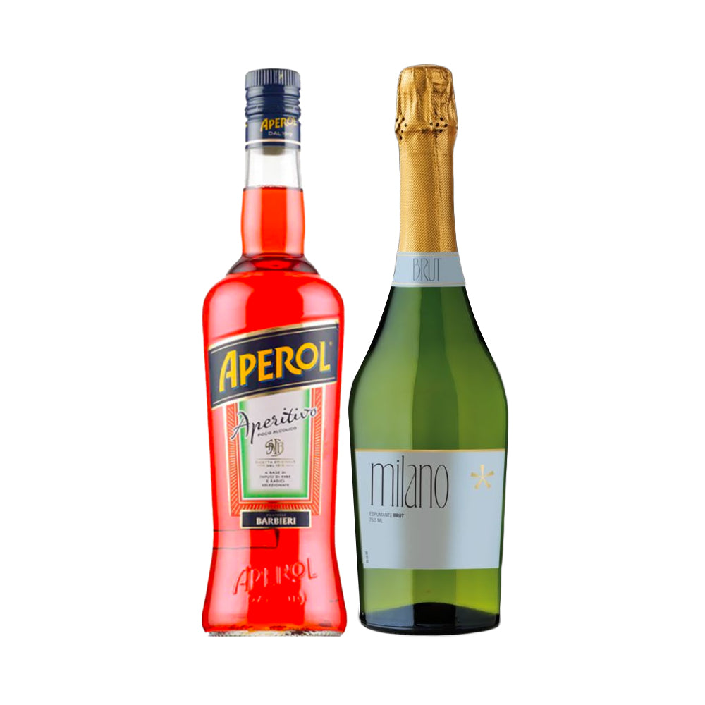 Pack Licor Aperitivo Aperol 750cc + Espumante Milano Brut 750cc
