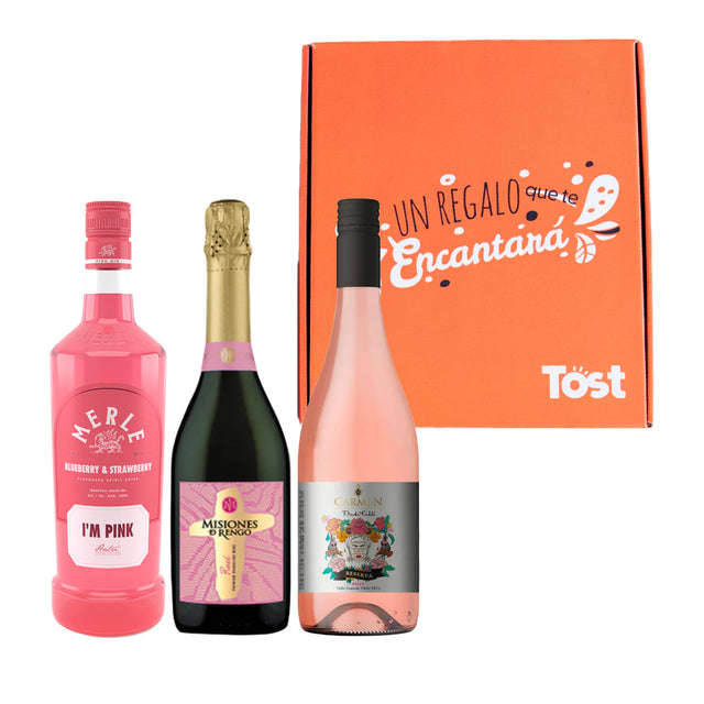 Merle Pink Pack de Regalo Pink: Gin Merle I'M Pink 750cc + Espumante Rosé 750cc ...